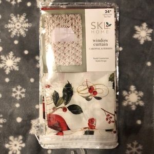 Window Curtain Cardinal and Berries